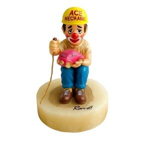 Ron Lee Ace Mechanic 1989 Signed Figurine Clown Art Limited Edition Onyx in EUC